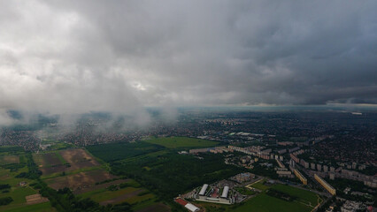 Fototapeta na wymiar time clouds over the city