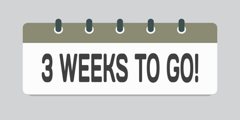 Fototapeta premium Countdown weekly calendar icon - 3 weeks to go