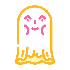 cute ghost color icon vector. cute ghost sign. isolated symbol illustration