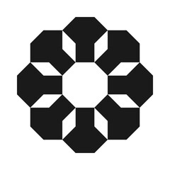 Radial Octagon Shapes Negative Space Icon