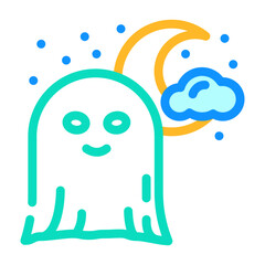 night ghost color icon vector. night ghost sign. isolated symbol illustration