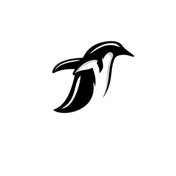 Penguins logo design icon. Penguins design inspiration. Penguins logo design template. Animal symbol logotype. Gentoo penguins symbol silhouette.