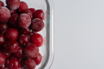 cherry on white background top view