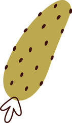 Abstract hand drawn cucumber flat icon