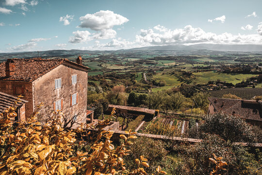 landscape from the town of todi in umbria, italy