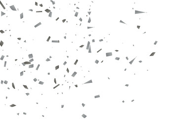 Silver glitter confetti on a white background. Decorative element.