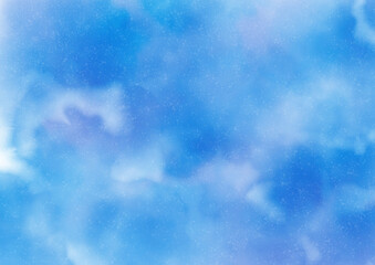 水彩風のきれいな青いふわふわした背景素材