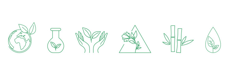 Natural product line icon set vector illustration 