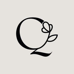 beautiful fashion beauty logo letter q