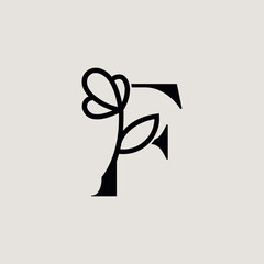 beautiful fashion beauty logo letter f