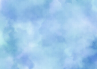 Obraz premium 水彩風のきれいな青いふわふわした背景素材