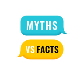 Myths vs Facts 3d geometric message bubble. Banner design for business, news and journalism. Vector illustration