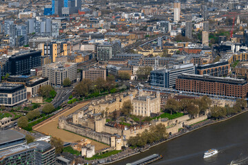 Fototapeta premium London Tower of London castle, tourist attraction, city view