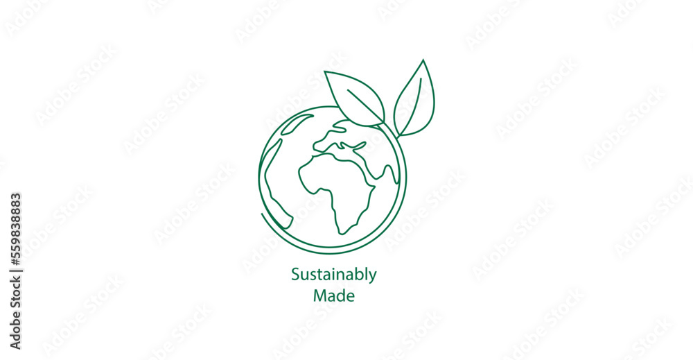 Poster sustainably made icon vector illustration 