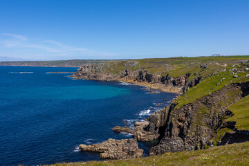 Fototapeta na wymiar view of the coast of the sea, view of the coast of the atlantic ocean, cliff, waves , rocky 