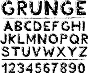 Grunge Letters & Grunge Numbers Set Vector