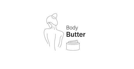 Body butter line art vector illustration 