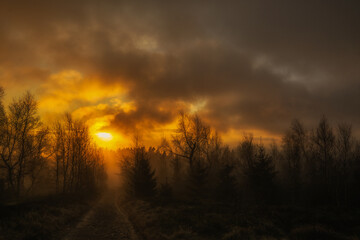 Sunrise at the top in the Beskids