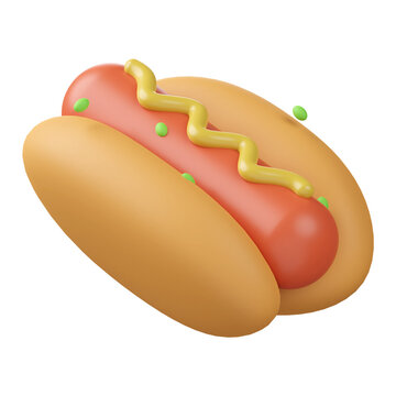 Hotdog 3D render Icon design