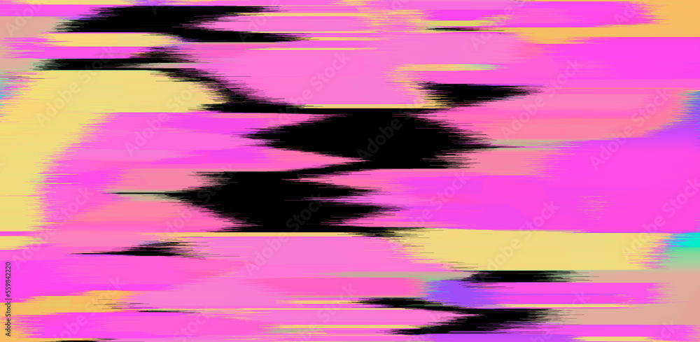 Poster Abstract background with digital pixel noise glitch artifacts. Screen showing video tape with damage.