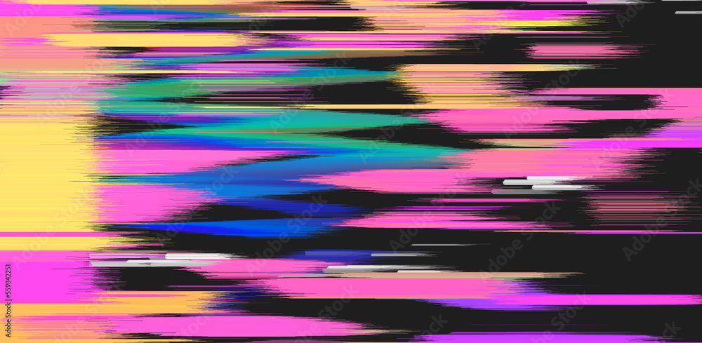 Aufkleber Abstract background with digital pixel noise glitch artifacts. Screen showing video tape with damage.