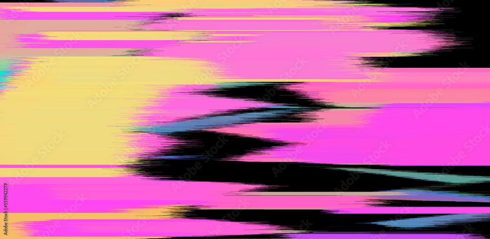Aufkleber Abstract background with digital pixel noise glitch artifacts. Screen showing video tape with damage.