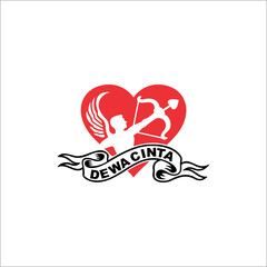 vector archer heart decorated with clipart that says (god of love)