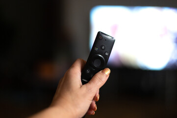 Tv remote controller, remote control in a hand