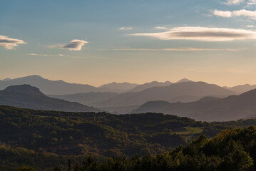 Molise, Italy.  Spectacular autumn panorama.