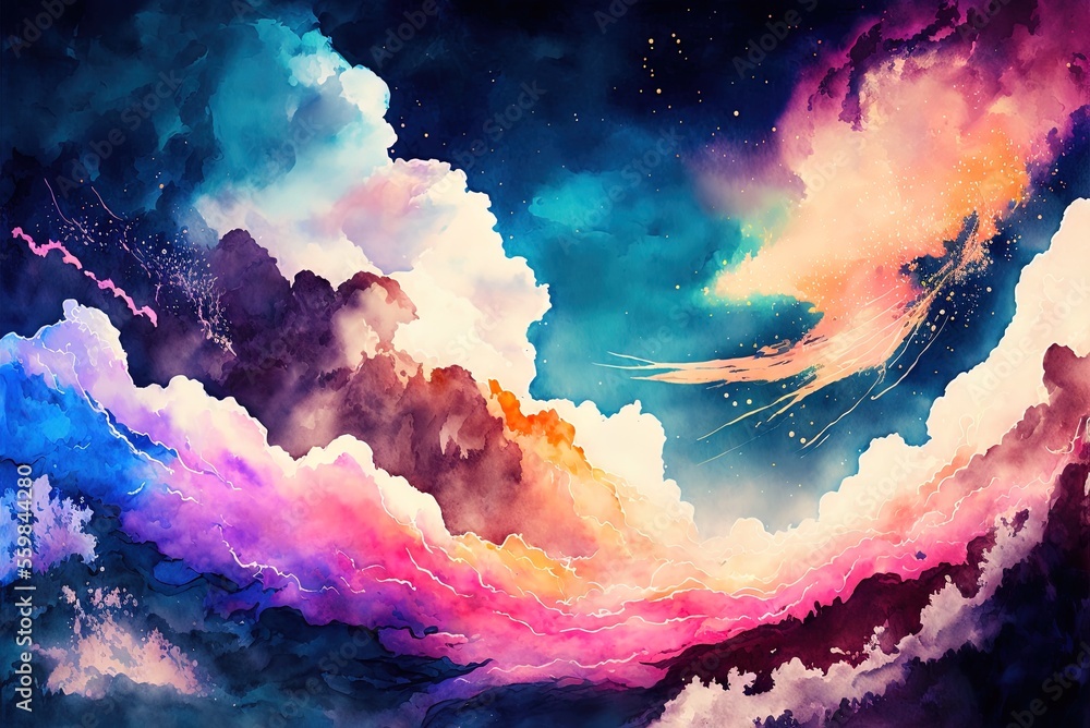 Poster a cloudy sky in the backdrop of your dream. generative ai