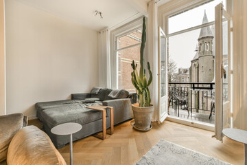 Modern Home With Furniture next to a window