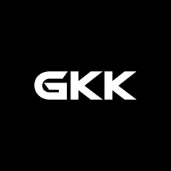 GKK letter logo design with black background in illustrator, vector logo modern alphabet font overlap style. calligraphy designs for logo, Poster, Invitation, etc.