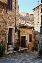 Fototapeta na wymiar Montemerano, Tuscany - small medieval village in Maremma. Italy. 