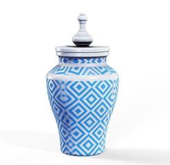 Glass vase 3d render in green design