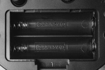 Pocket for connecting batteries.