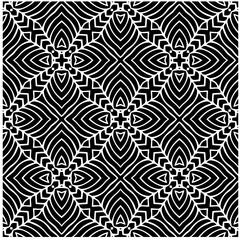 Vector pattern in geometric ornamental style. Black and white color.Seamless pattern.