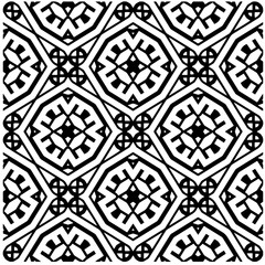 Vector pattern in geometric ornamental style. Black and white color.Seamless pattern.