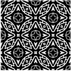 Vector pattern in geometric ornamental style. Black and white color.Seamless pattern.