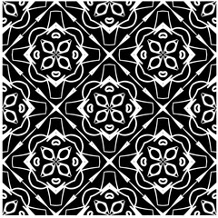 Vector pattern in geometric ornamental style. Black and white color.Seamless pattern.