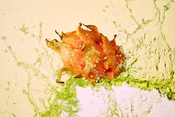 High Speed Photography Dragon Fruit Water Splash