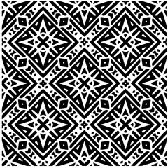 Vector pattern in geometric ornamental style. Black and white color.Seamless pattern.