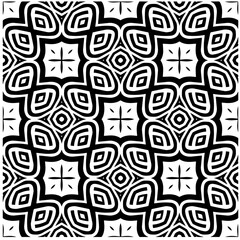 Vector pattern in geometric ornamental style. Black and white color.Seamless pattern.