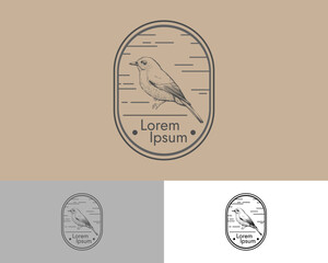 Vintage Bird Logo. Classic Elegant Logo Design