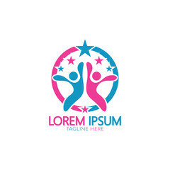 kindergarten logo design simple vector template icon illustration,for education,playgroup,children's learning home,children's school with a modern concept