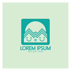 Fototapeta premium kindergarten logo design simple vector template icon illustration,for education,playgroup,children's learning home,children's school with a modern concept