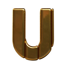 Symbol made of gold vertical blocks. letter u © oleg
