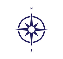 Compass navigation vector icon design. Wind rose compass design.