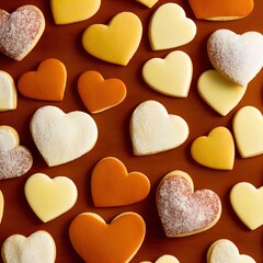 Heart shaped cookies. Perfect for articles on love of food, Valentines Day etc.	
