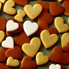 Obraz premium Heart shaped cookies. Perfect for articles on love of food, Valentines Day etc. 