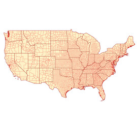 Karte der Vereinigten Staaten von Amerika